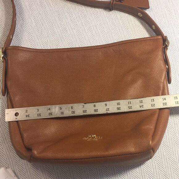 Coach Classic Shoulder BAG with Dust Bag, Brown Pebbled leather Adjustable strap - Picture 9 of 16